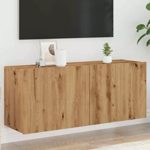 vidaXL kézműves tölgy színű falra szerelhető TV-szekrény 100x30x41 cm