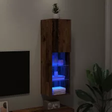   vidaXL antik fa színű TV-szekrény LED-lámpákkal 30,5 x 30 x 102 cm