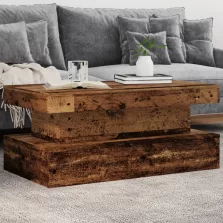   vidaXL antik fa színű dohányzóasztal LED-lámpákkal 90x50x40 cm