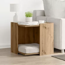   vidaXL kézműves tölgy színű szerelt fa macskaalomdoboz 53 x 53 x 51 cm