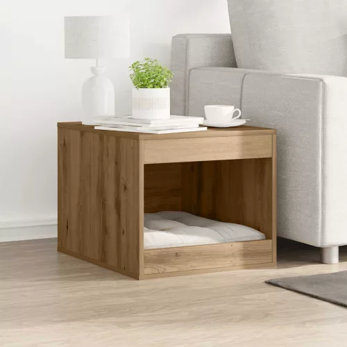 vidaXL kézműves tölgy színű szerelt fa macskaalomdoboz 47 x 59 x 42 cm