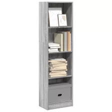   vidaXL szürke sonoma színű szerelt fa könyvespolc 40 x 24 x 143 cm