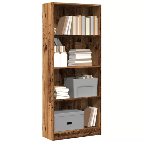 vidaXL antik fa színű szerelt fa könyvespolc 60 x 24 x 143 cm