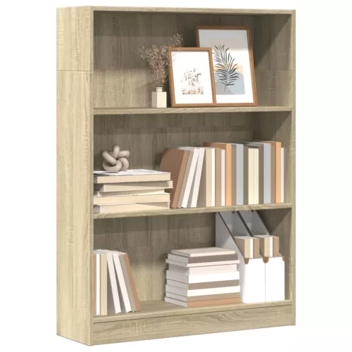 vidaXL sonoma tölgy színű szerelt fa könyvespolc 80 x 24 x 109 cm