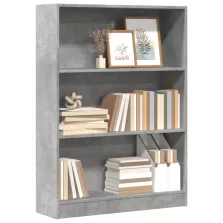 vidaXL betonszürke szerelt fa könyvespolc 80 x 24 x 109 cm