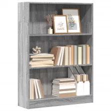   vidaXL szürke sonoma színű szerelt fa könyvespolc 80 x 24 x 109 cm