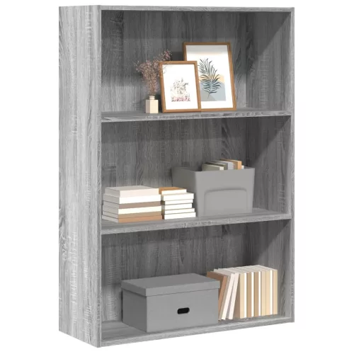 vidaXL szürke sonoma színű szerelt fa könyvespolc 80 x 30 x 114 cm