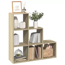   vidaXL 3 szintes sonoma tölgy fa térelválasztó könyvespolc 99x29x99 cm