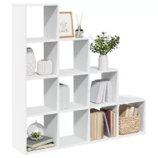   vidaXL 4 szintes fehér fa elválasztó könyvespolc 131,5 x 29 x 131,5 cm