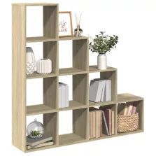   vidaXL 4 szintes sonoma tölgy elválasztó könyvespolc 131,5x29x131,5 cm