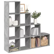   vidaXL 4 szintes betonszürke szerelt fa könyvespolc 131,5x29x131,5 cm