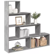   vidaXL 4 szintes betonszürke szerelt fa könyvespolc 143,5x29x143,5 cm