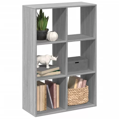 vidaXL szürke sonoma szerelt fa elválasztó könyvespolc 69,5x29x103,5cm