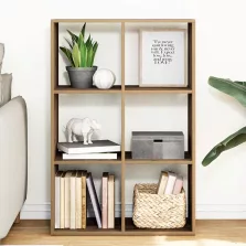   vidaXL kézműves tölgy színű fa elválasztó könyvespolc 69,5x29x103,5 cm