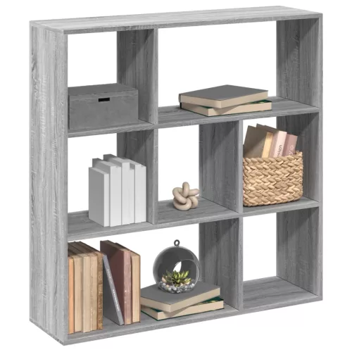 vidaXL szürke sonoma szerelt fa elválasztó könyvespolc 102x29x103,5cm