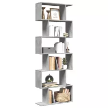   vidaXL 6 szintes betonszürke fa térelválasztó könyvespolc 70x24x193 cm