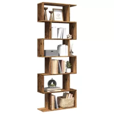   vidaXL 6 szintes antik fa színű fa elválasztó könyvespolc 70x24x193 cm