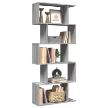   vidaXL 5 szintes szürke sonoma fa elválasztó könyvespolc 70x24x161 cm