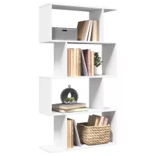   vidaXL 4 szintes fehér szerelt fa elválasztó könyvespolc 70x24x129 cm