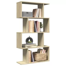   vidaXL 4 szintes sonoma tölgy fa elválasztó könyvespolc 70x24x129 cm