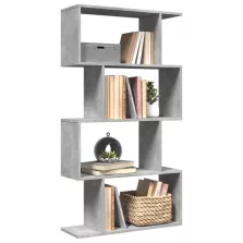   vidaXL 4 szintes betonszürke fa térelválasztó könyvespolc 70x24x129 cm