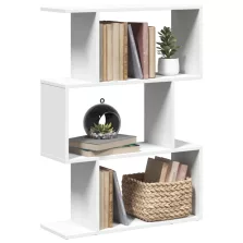   vidaXL 3 szintes fehér szerelt fa elválasztó könyvespolc 70x24x97 cm