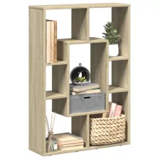   vidaXL sonoma tölgy színű szerelt fa könyvszekrény 63 x 20 x 90 cm