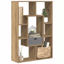   vidaXL kézműves tölgy színű szerelt fa könyvespolc 63 x 20 x 90 cm