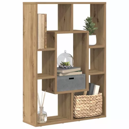 vidaXL kézműves tölgy színű szerelt fa könyvespolc 63 x 20 x 90 cm