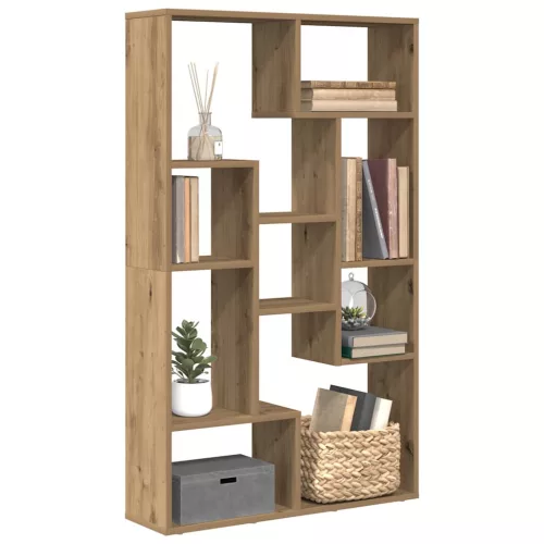 vidaXL kézműves tölgy színű szerelt fa könyvespolc 72 x 20 x 120 cm