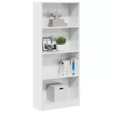  vidaXL magasfényű fehér szerelt fa könyvespolc 60 x 24 x 143 cm