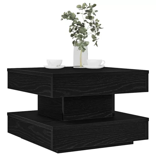 vidaXL fekete dohányzóasztal 360 fokban forgatható 50x50x34,5 cm
