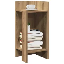   vidaXL kézműves tölgyszínű kisasztal polccal 25,5 x 27 x 60 cm