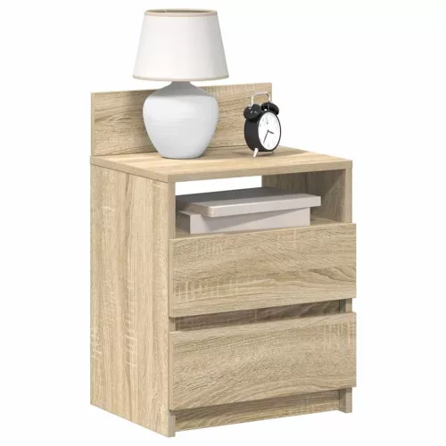 vidaXL 2 db sonoma tölgy színű éjjeliszekrény 2 fiókkal 40x33x60 cm