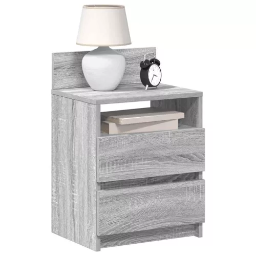 vidaXL 2 db szürke sonoma színű éjjeliszekrény 2 fiókkal 40x33x60 cm