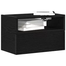   vidaXL fekete falra szerelhető éjjeliszekrény 45 x 26 x 28,5 cm