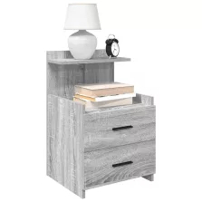   vidaXL 2 db-os szürke Sonoma színű éjjeliszekrény 2 fiókkal 40 x 36,5 x 62 cm