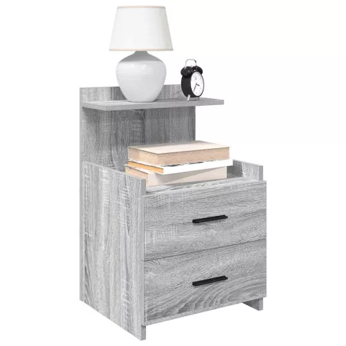 vidaXL 2 db-os szürke Sonoma színű éjjeliszekrény 2 fiókkal 40 x 36,5 x 62 cm