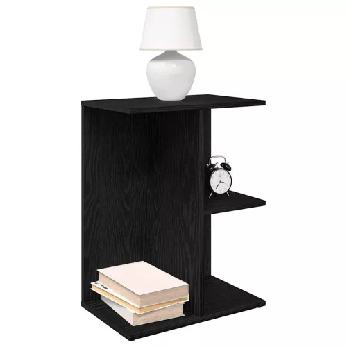 vidaXL éjjeliszekrény fekete tölgy 46,5x29x61 cm gépelt fa