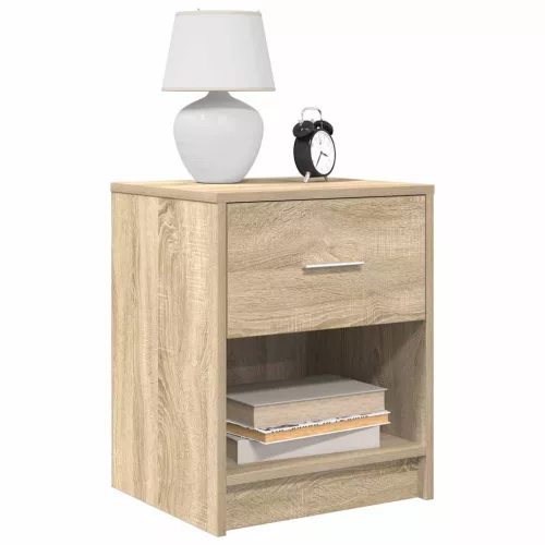 vidaXL 2 db sonoma tölgy színű éjjeliszekrény fiókkal 40x34x50 cm