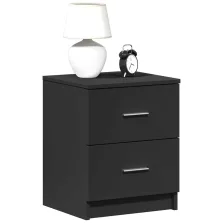 vidaXL 2 db fekete éjjeliszekrény 2 fiókkal 40x36x50 cm