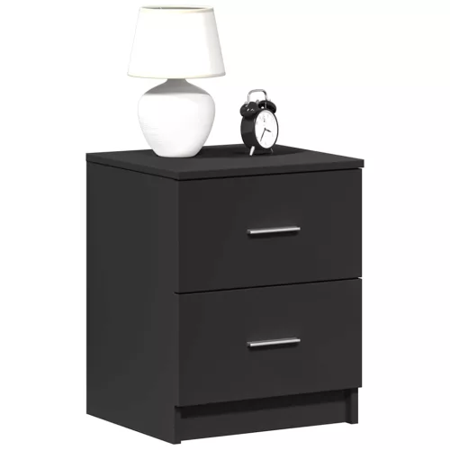 vidaXL 2 db fekete éjjeliszekrény 2 fiókkal 40x36x50 cm