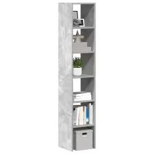   vidaXL 2 db betonszürke szerelt fa könyvespolcok halmozható 30x30x80cm