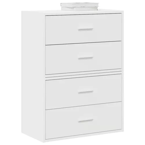 vidaXL 2 db fehér szerelt fa szekrény 2 fiókkal 60 x 31 x 40 cm
