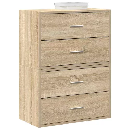 vidaXL 2 db sonoma tölgy szerelt fa szekrény 2 fiókkal 60 x 31 x 40 cm