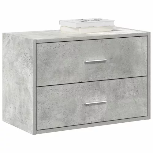 vidaXL betonszürke szerelt fa szekrény 2 fiókkal 60 x 31 x 40 cm