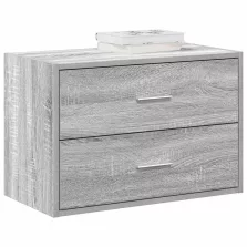   vidaXL szürke sonoma szerelt fa szekrény 2 fiókkal 60 x 31 x 40 cm