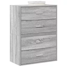   vidaXL 2 db szürke sonoma szerelt fa szekrény 2 fiókkal 60 x 31 x 40cm