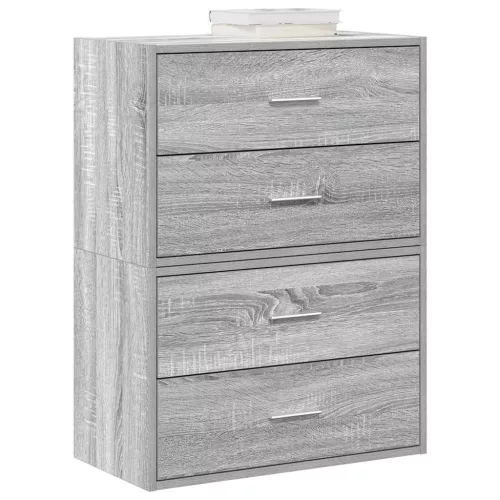 vidaXL 2 db szürke sonoma szerelt fa szekrény 2 fiókkal 60 x 31 x 40cm