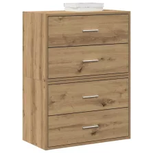   vidaXL 2 db kézműves tölgy szerelt fa szekrény 2 fiókkal 60x31x40 cm